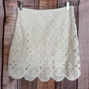 Abercrombie & Fitch Skirt Crochet Lace Mini Boho Coastal Summer Festival Medium